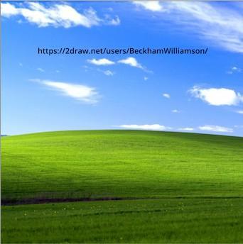 Windows XP wallpaper with a 2draw link above