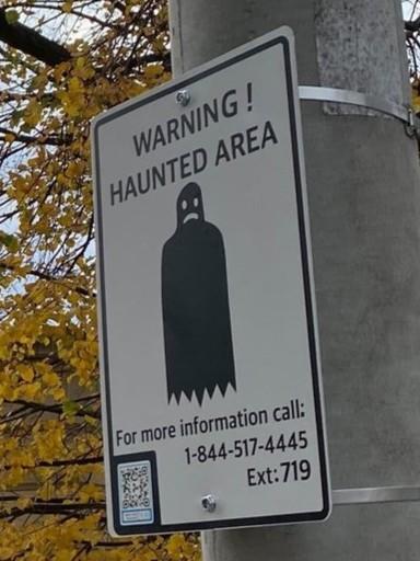 WARNING! HAUNTED AREA