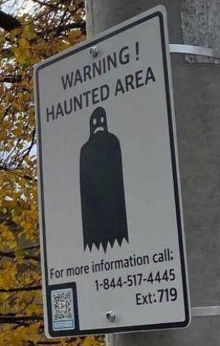 WARNING! HAUNTED AREA